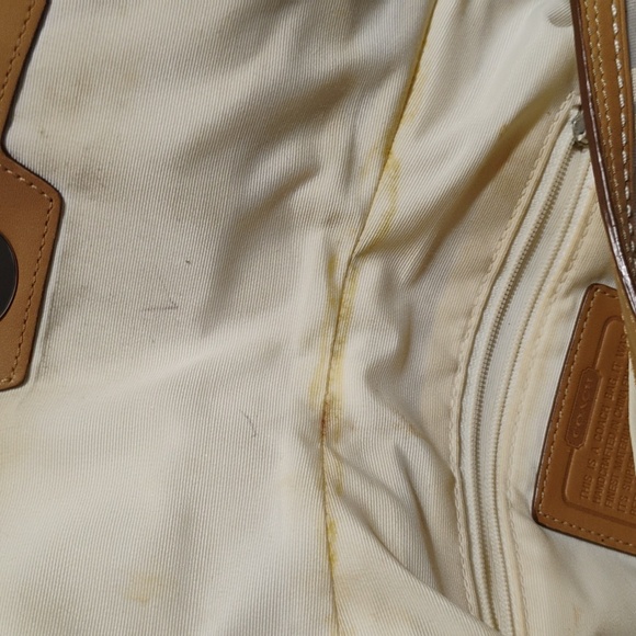 SALE! Auth Vintage Coach Signature Sufflette Cloth/Leather Shoulder/Handbag - Picture 10 of 14